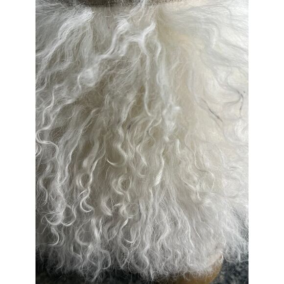 UGG Boots 6 Mongolian Fur Short Cuff Sheepskin Cream Ski Outdoor Worn Once - Picture 6 of 8